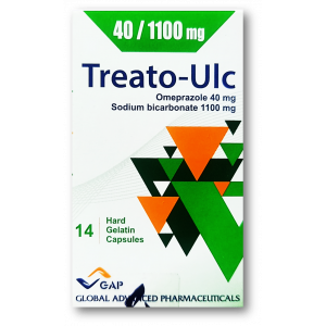 TREATO-ULC 40 / 1100 MG  ( OMEPRAZOLE / SODIUM BICARBONATE ) 14 CAPSULES